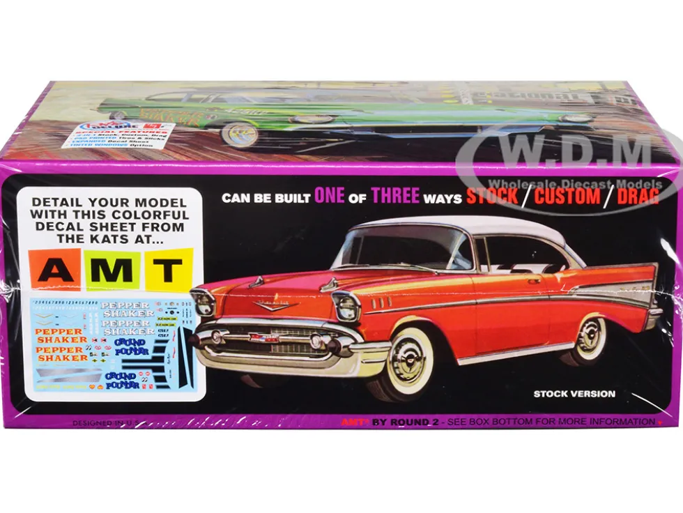 Skill 2 Model Kit 1957 Chevrolet Bel Air Pepper Shaker 3 in 1 Kit 1/25 Scale Model AMT AMT1360