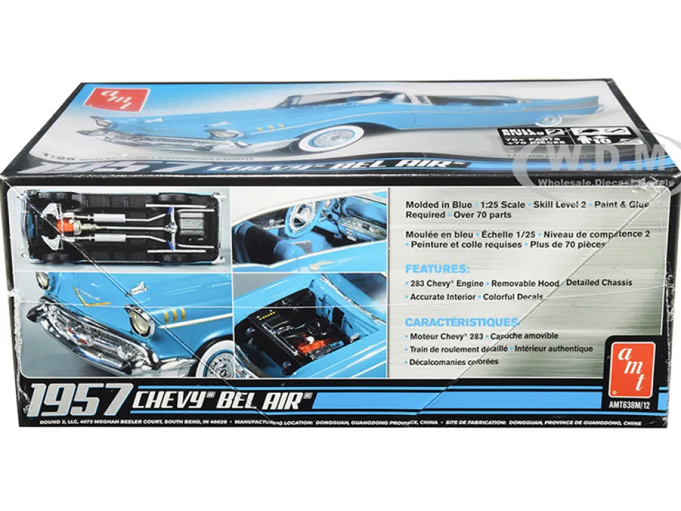 Skill 2 Model Kit 1957 Chevrolet Bel Air 1/25 Scale Model AMT AMT638 M
