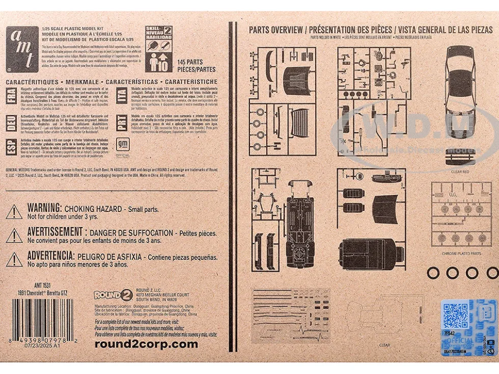 Skill 2 Model Kit 1991 Chevrolet Beretta GTZ 1/25 Scale Model by AMT
