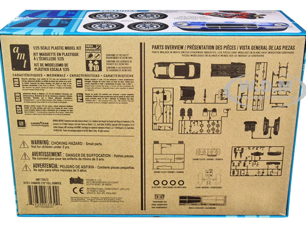 Skill 2 Model Kit 1970 1/2 Chevrolet Camaro Z28 Full Bumper 1/25 Scale Model AMT AMT1155