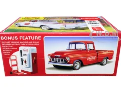 Skill 3 Model Kit 1955 Chevrolet Cameo Pickup Truck Coca Cola Vintage Vending Machine and Dolly 1/25 Scale Model AMT AMT1094