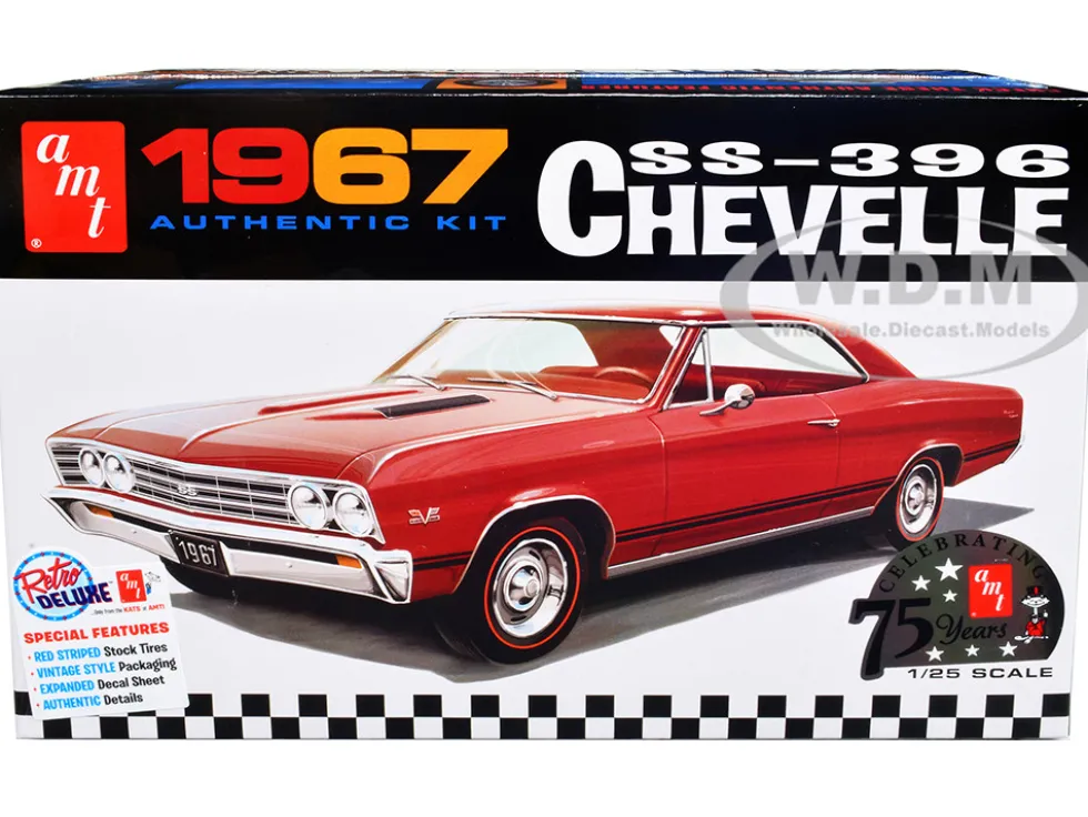 Skill 2 Model Kit 1967 Chevrolet Chevelle SS 396 AMT Celebrating 75 Years 1/25 Scale Model AMT AMT1388