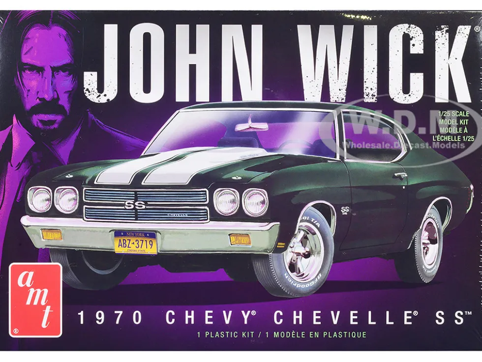 Skill 2 Model Kit 1970 Chevrolet Chevelle SS John Wick 2014 Movie 1/25 Scale Model AMT AMT1453M