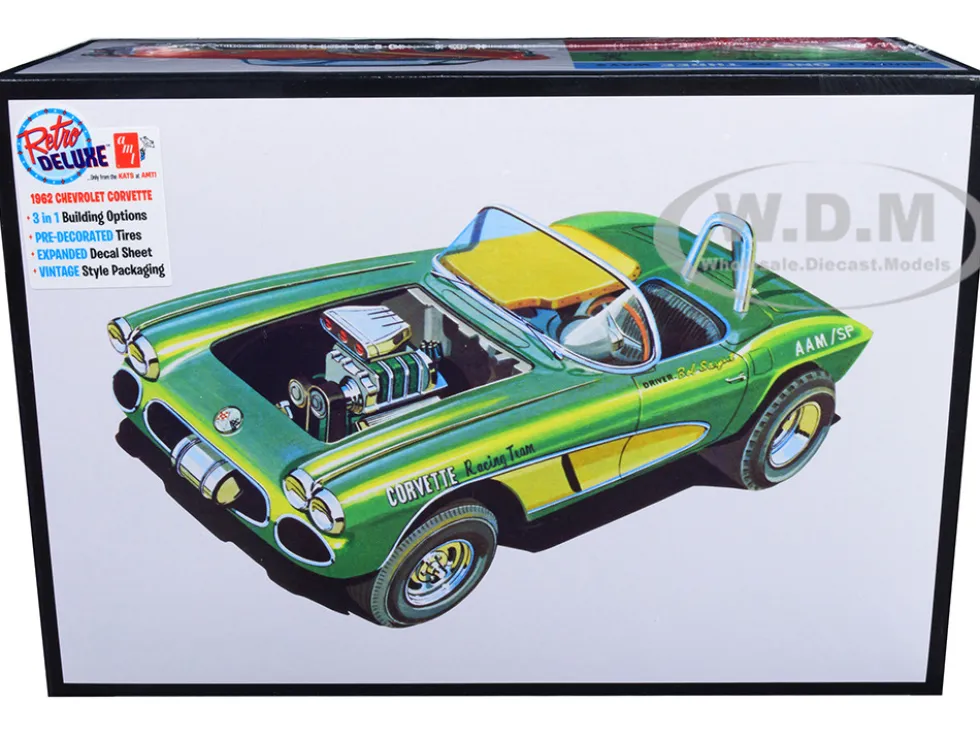 Skill 2 Model Kit 1962 Chevrolet Corvette 3 in 1 Kit 1/25 Scale Model AMT AMT1318