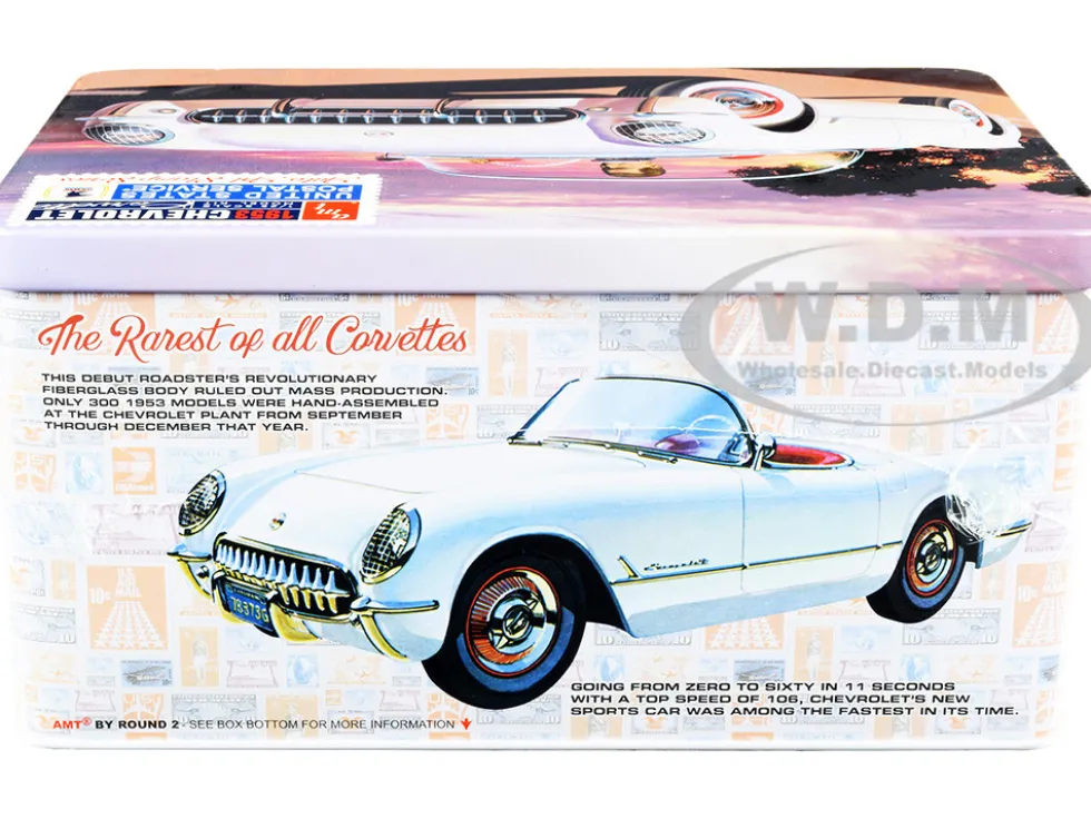 Skill 2 Model Kit 1953 Chevrolet Corvette USPS United States Postal Service Themed Collectible Tin 1/25 Scale Model AMT AMT1244