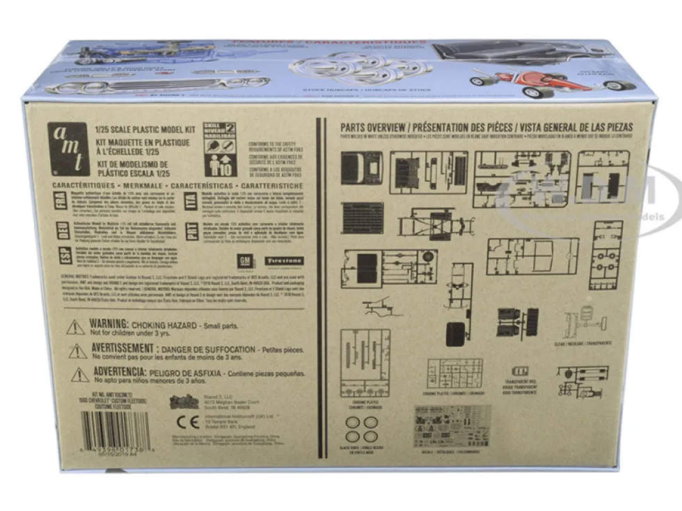 Skill 2 Model Kit 1960 Chevrolet Custom Fleetside Pickup Truck Go Kart 1/25 Scale Model AMT AMT1063 M