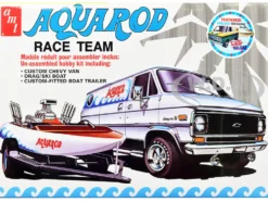 Skill 2 Model Kit Chevrolet Custom Van Drag/Ski Boat Trailer Aqua Rod Race Team 1/25 Scale Model AMT AMT1338Skill 2 Model Kit Chevrolet Custom Van Drag/Ski Boat Trailer Aqua Rod Race Team 1/25 Scale Model AMT AMT1338