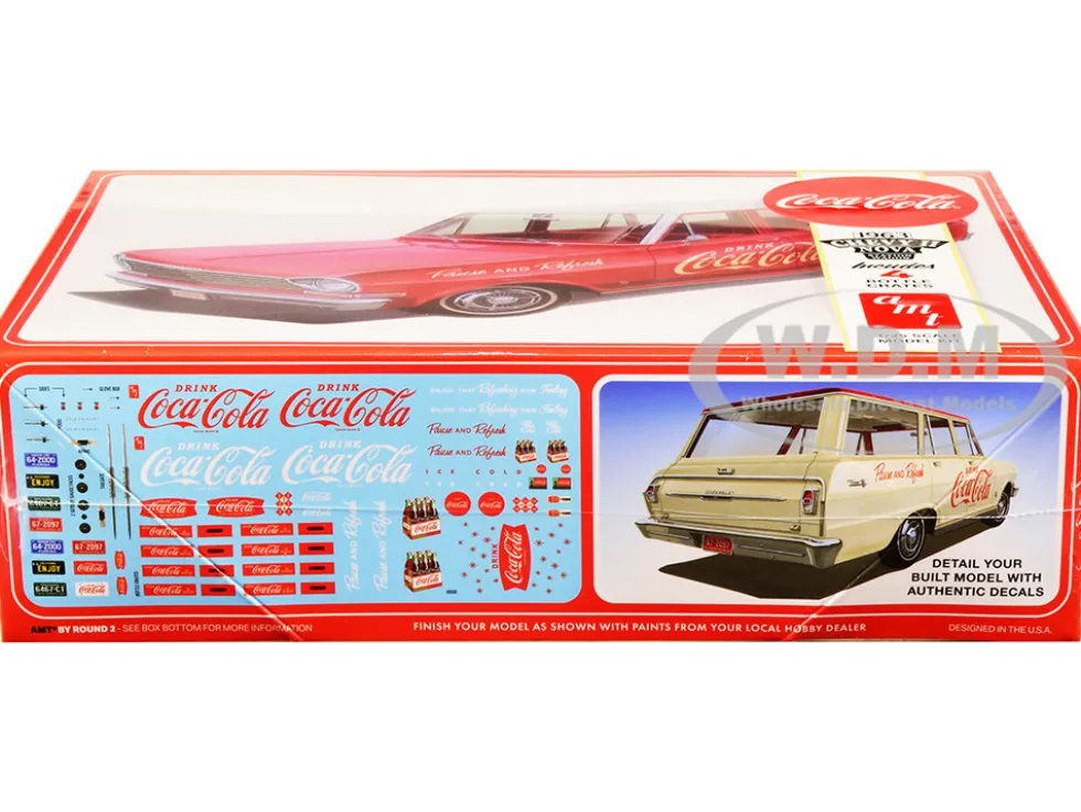 Skill 3 Model Kit 1963 Chevrolet II Nova Wagon Coca Cola 1/25 Scale Model AMT AMT1353