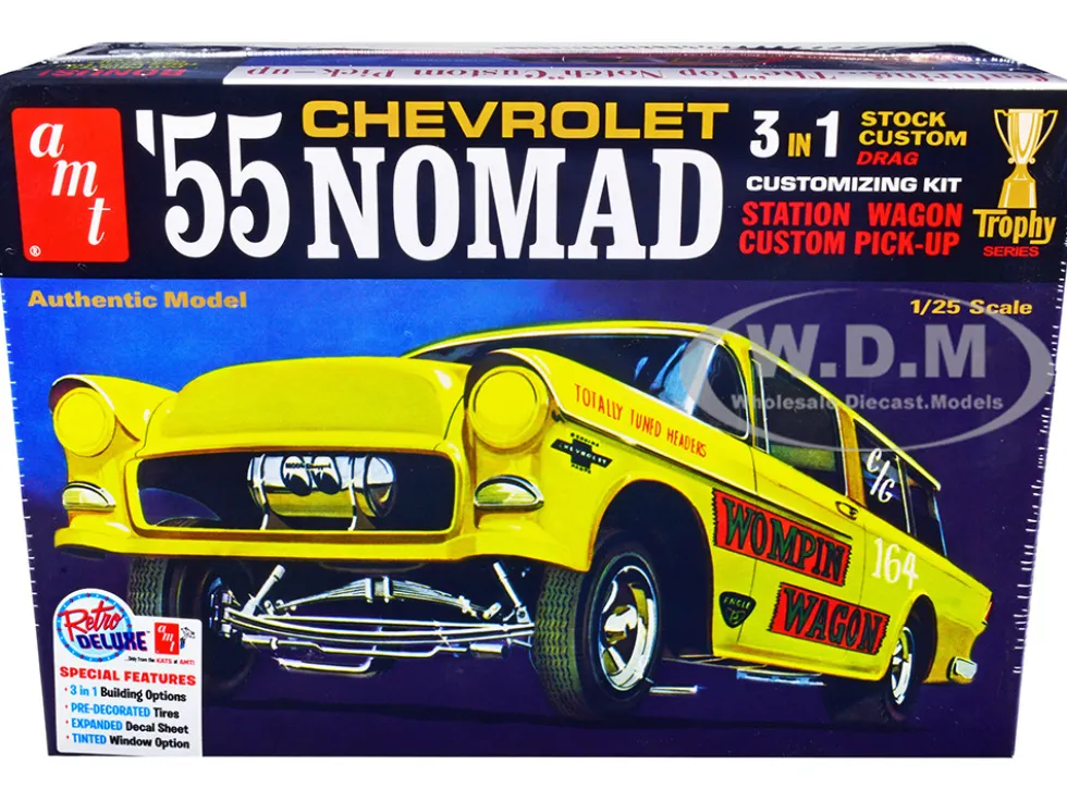 Skill 2 Model Kit 1955 Chevrolet Nomad 3 in 1 Kit Trophy Series 1/25 Scale Model AMT AMT1297
