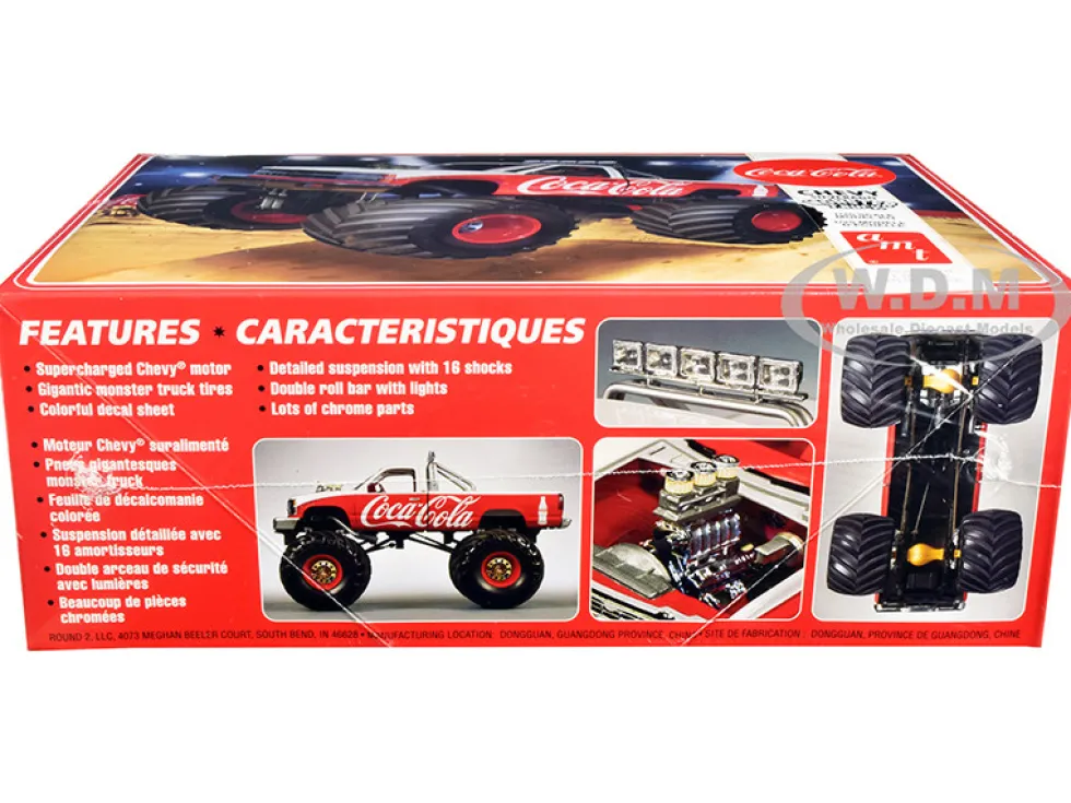 Skill 2 Model Kit Chevrolet Silverado Monster Truck Coca Cola 1/25 Scale Model AMT AMT1184 M
