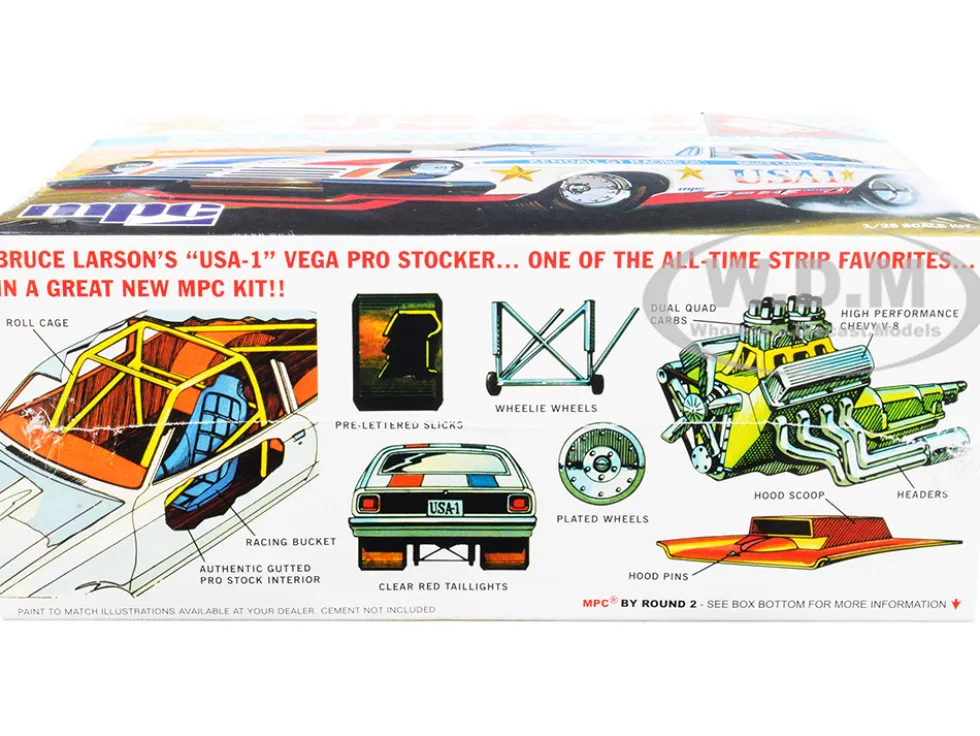 Skill 2 Model Kit 1974 Chevrolet Vega Pro Stock Bruce Larson USA-1 Legends of the Quarter Mile 1/25 Scale Model MPC MPC828