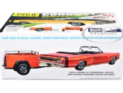 Skill 2 Model Kit 1968 Dodge Coronet R/T Convertible with Haul-Away Trailer 1/25 Scale Model MPC MPC978