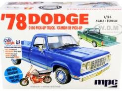 Skill 2 Model Kit 1978 Dodge D100 Pickup Truck Mini Bike 1/25 Scale Model MPC MPC901 M