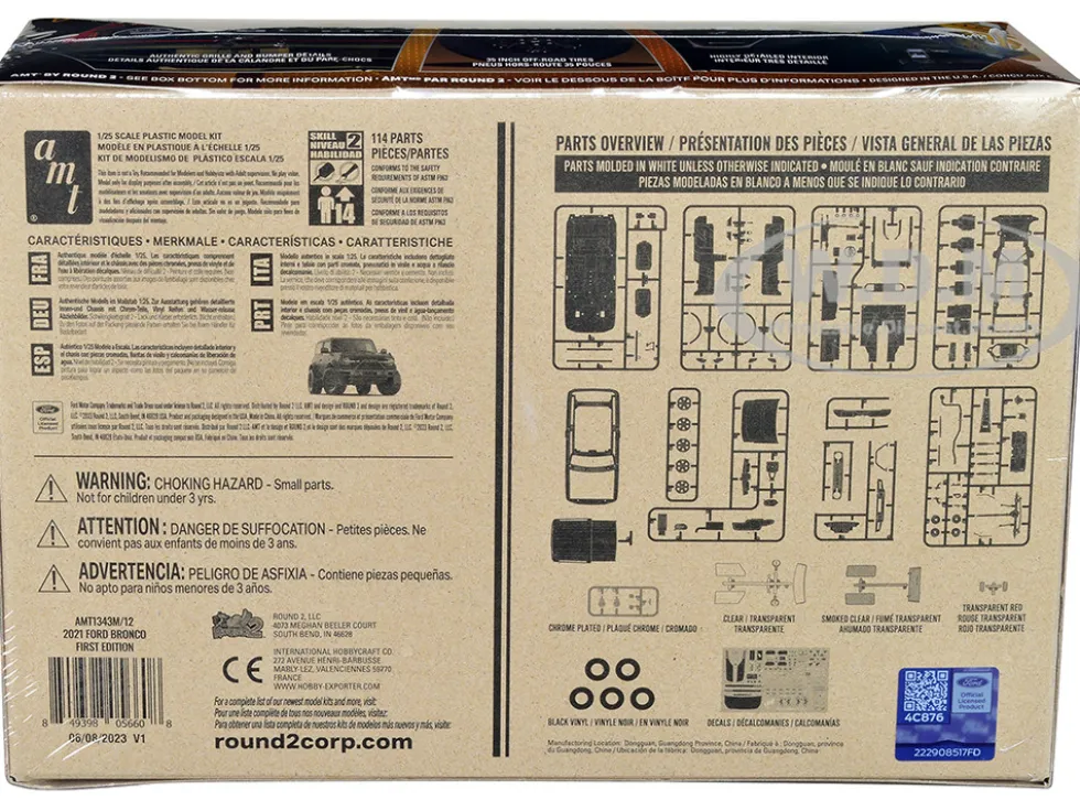 Skill 2 Model Kit 2021 Ford Bronco First Edition 1/25 Scale Model AMT AMT1343M