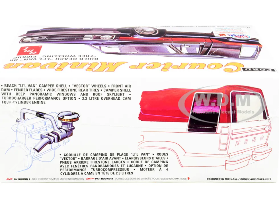 Skill 2 Model Kit 1978 Ford Courier Minivan 2-in-1 Kit 1/25 Scale Model AMT AMT1210 M