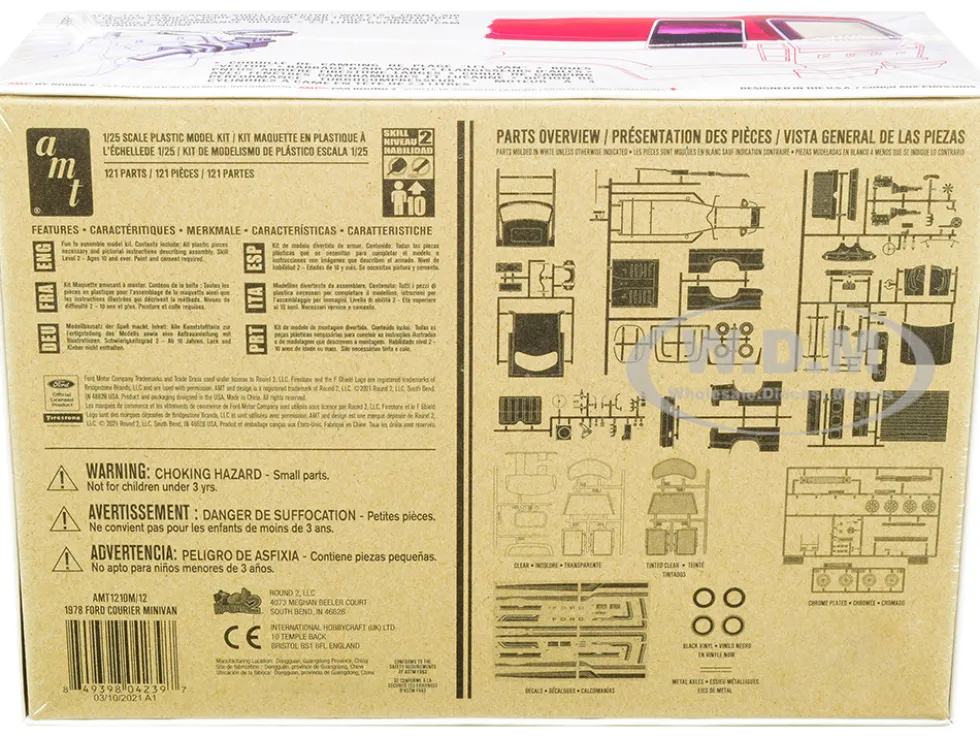Skill 2 Model Kit 1978 Ford Courier Minivan 2-in-1 Kit 1/25 Scale Model AMT AMT1210 M