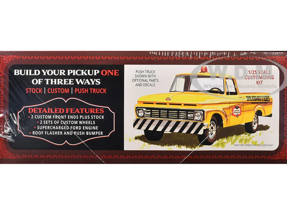 Skill 2 Model Kit 1963 Ford F-100 Pickup Truck "Four Sixes Ranch" 3-in-1 Kit 1/25 Scale Model by AMT