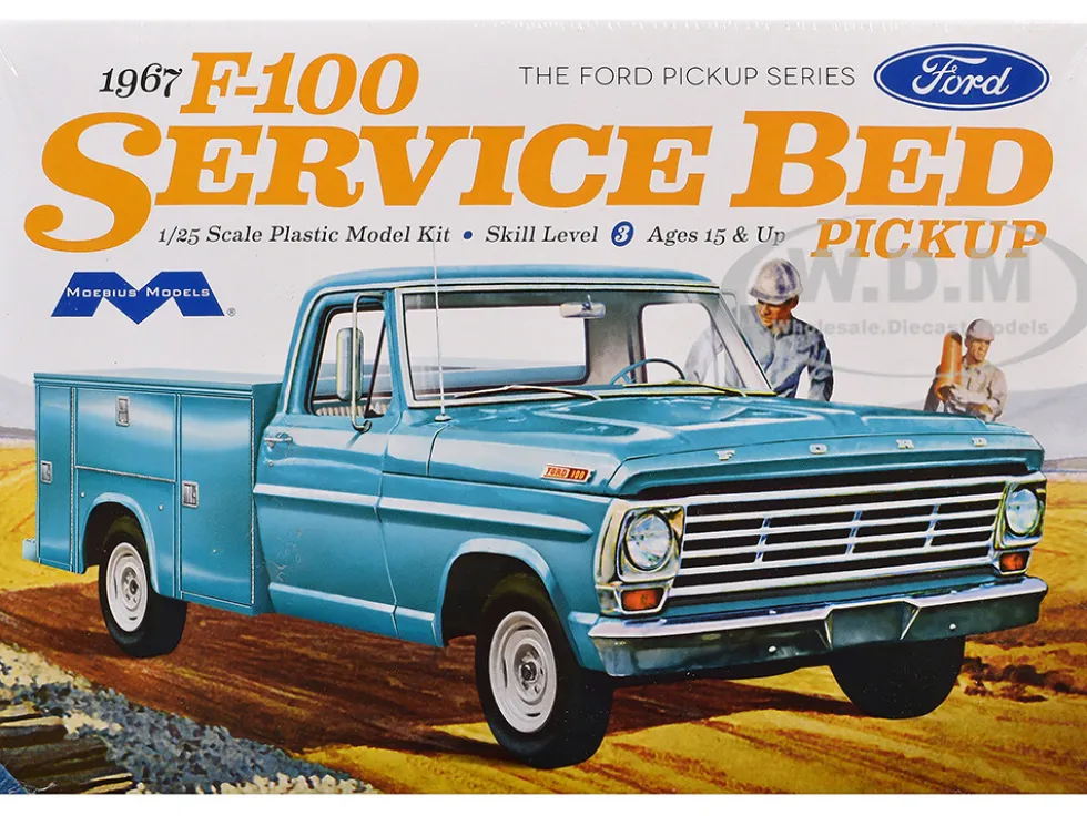 Skill 3 Model Kit 1967 Ford F100 Service Bed Pickup Truck 1/25 Scale Model by Moebius