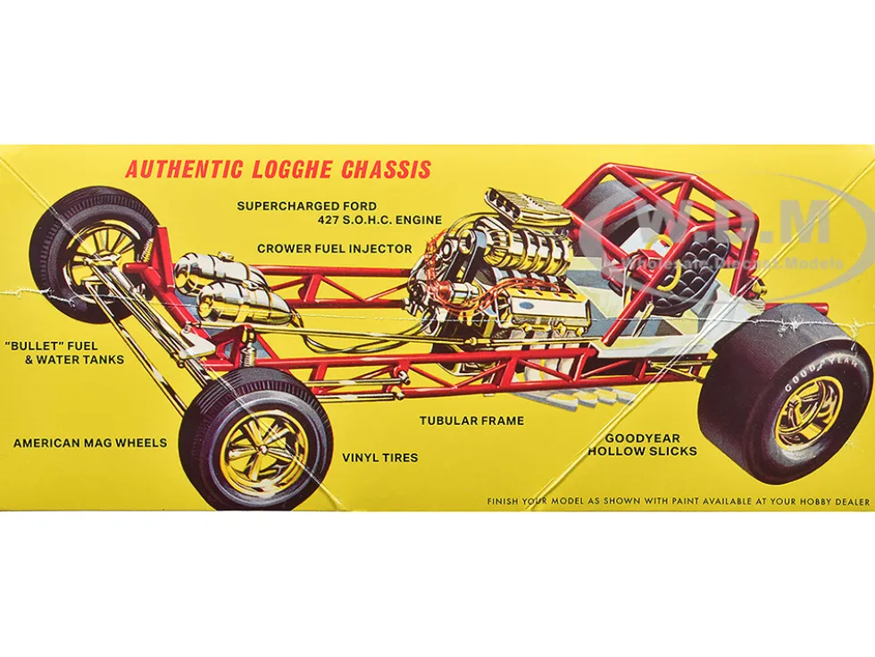 Skill 2 Model Kit 1969 Ford Mustang Longnose Funny Car "Gas Ronda" 1/25 Scale Model by AMT