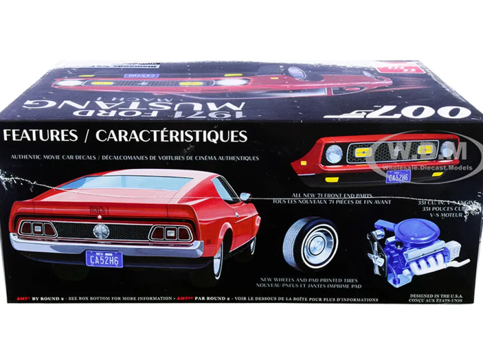 Skill 2 Model Kit 1971 Ford Mustang Mach 1 James Bond 007 Diamonds are Forever 1971 Movie 1/25 Scale Model AMT AMT1187 M