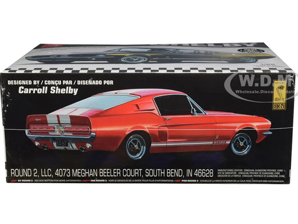 Skill 2 Model Kit 1967 Ford Mustang Shelby GT350 Black 1/25 Scale Model AMT AMT834 M