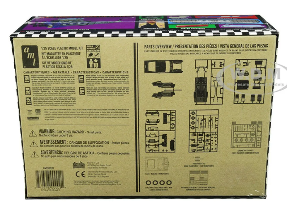Skill 2 Model Kit 1967 Ford Mustang Shelby GT350 White 1/25 Scale Model AMT AMT800