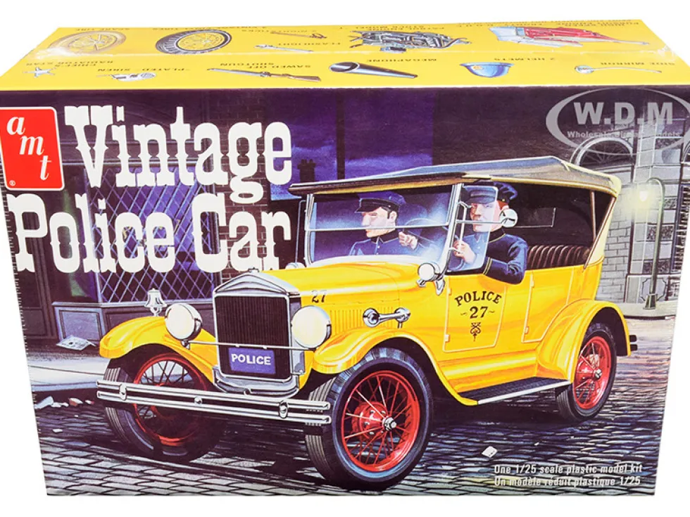 Skill 2 Model Kit 1927 Ford T Vintage Police Car 1/25 Scale Model AMT AMT1182