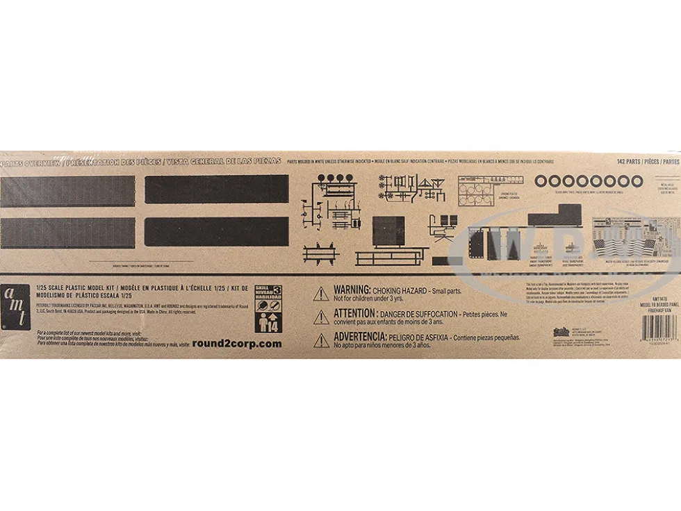 Skill 3 Model Kit Fruehauf FB Beaded Panel Van Trailer 1/25 Scale Model by AMT