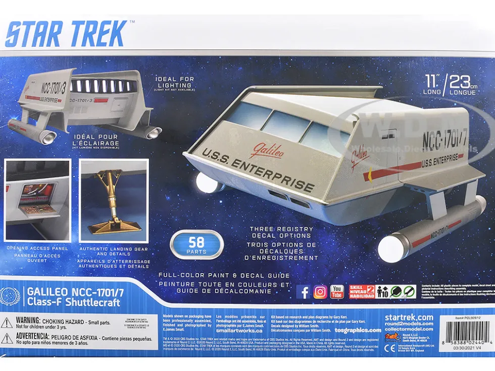 Skill 2 Model Kit Galileo Shuttlecraft "Star Trek: The Original Series" (1966-1968) TV Series 1/32 Scale Model by Polar Lights