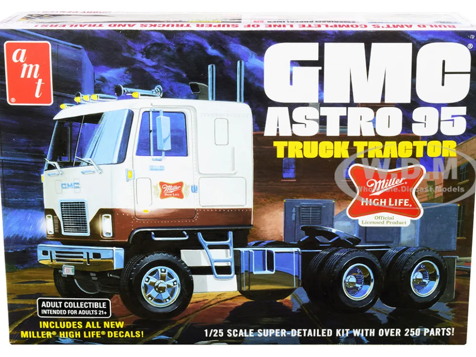 Skill 3 Model Kit GMC Astro 95 Truck Tractor Miller 1/25 Scale Model AMT AMT1230