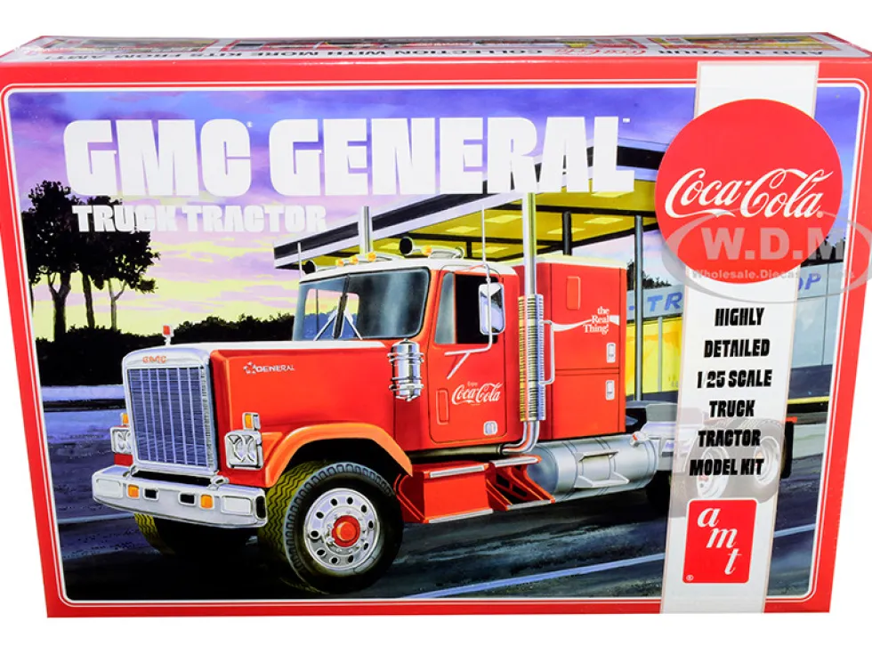 Skill 3 Model Kit GMC General Truck Tractor Coca Cola 1/25 Scale Model AMT AMT1179