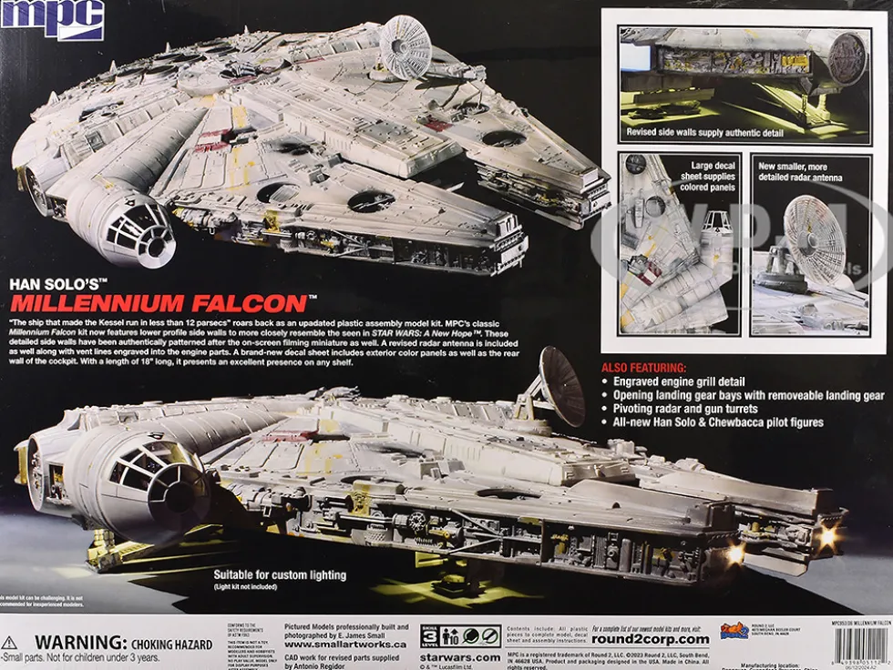 Skill 3 Model Kit Han Solo's Millennium Falcon "Star Wars: A New Hope" (1977) Movie 1/72 Scale Model by MPC