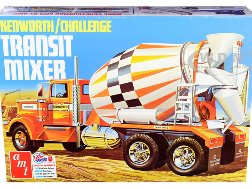 Skill 3 Model Kit Kenworth Challenge Transit Cement Mixer Truck 1/25 Scale Model AMT AMT1215