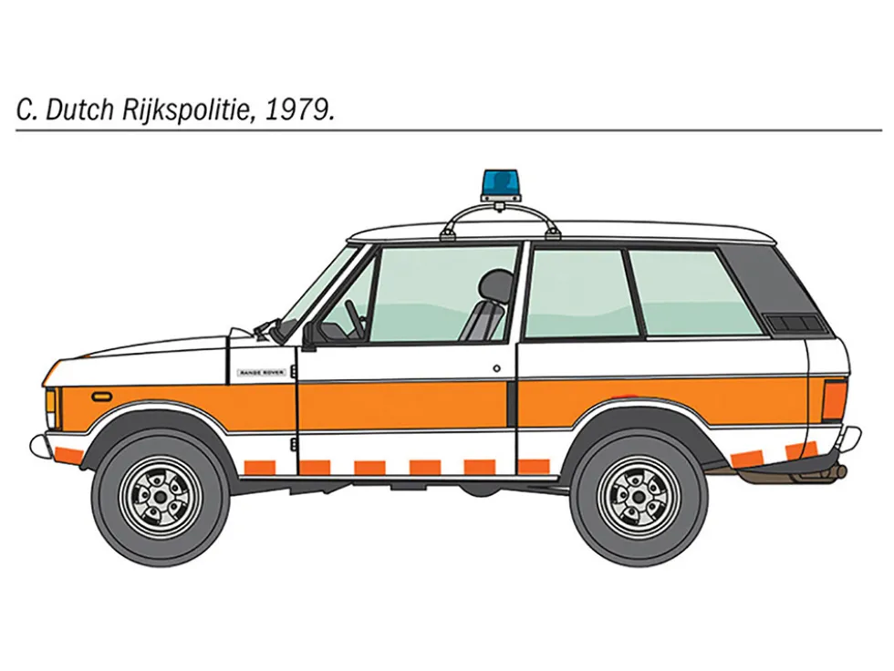 Skill 3 Model Kit Land Rover Range Rover Police 1/24 Scale Model Italeri 3661