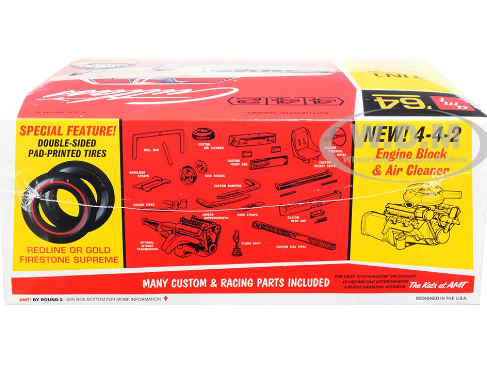 Skill 2 Model Kit 1964 Oldsmobile Cutlass 442 Hardtop 3-in-1 Kit 1/25 Scale Model AMT AMT1066