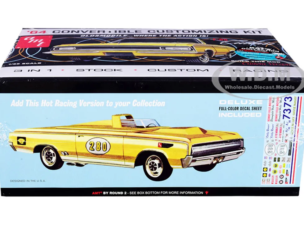 Skill 2 Model Kit 1964 Oldsmobile Cutlass F-85 Convertible 3-in-1 Kit 1/25 Scale Model AMT AMT1200