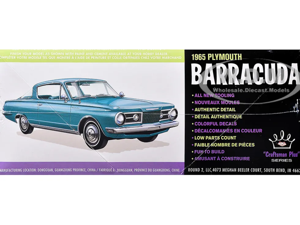 Skill 2 Model Kit 1965 Plymouth Barracuda "Craftsman Plus" Series 1/25 Scale Model by AMT