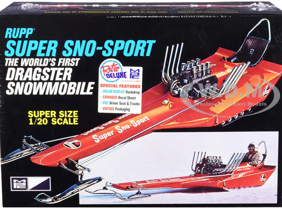 Skill 2 Model Kit Rupp Super Sno-Sport Snowmobile Dragster The World's First 1/20 Scale Model MPC MPC961