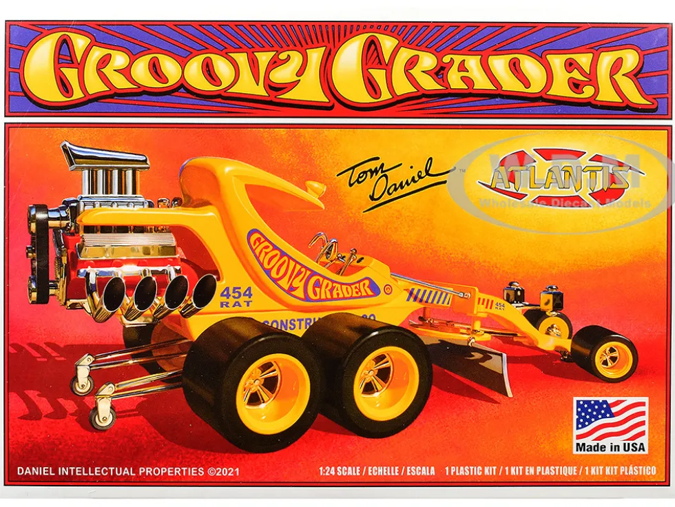 Skill 2 Model Kit Tom Daniel's Groovy Grader Dragster 1/24 Scale Model by Atlantis