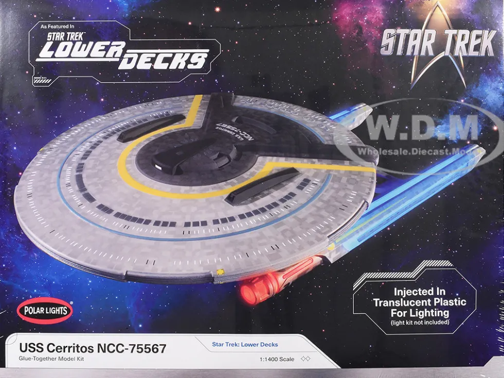 Skill 2 Model Kit USS Cerritos NCC-75567 Spacecraft "Star Trek: Lower Decks" (2020-2024) TV Series 1/1400 Scale Model by Polar Lights