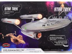 Skill 2 Model Kit U.S.S. Enterprise NCC-1701 Spaceship "Star Trek" (1966) TV Series 1/1000 Scale Model by Polar Lights