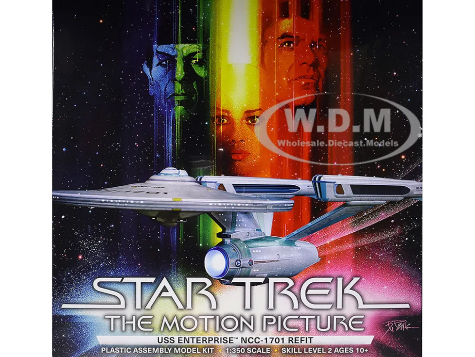 Skill 2 Model Kit U.S.S. Enterprise NCC-1701 Refit Spaceship "Star Trek: The Motion Picture" (1979) Movie 1/350 Scale Model by Polar Lights