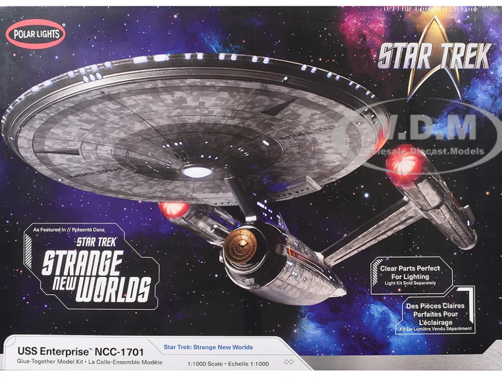Skill 2 Model Kit USS Enterprise NCC-1701 Spacecraft "Star Trek: Strange New Worlds" (2022-Current) TV Series 1/1000 Scale Model by Polar Lights