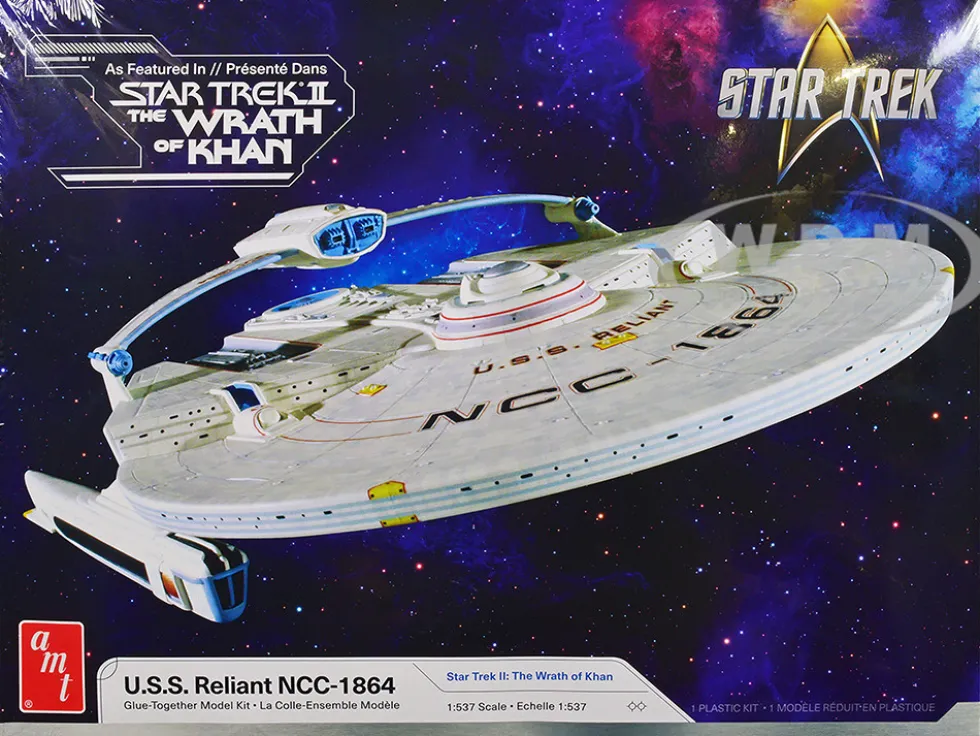 Skill 2 Model Kit U.S.S. Reliant NCC-1864 Space Craft "Star Trek II: The Wrath of Khan" (1982) Movie 1/537 Scale Model by AMT