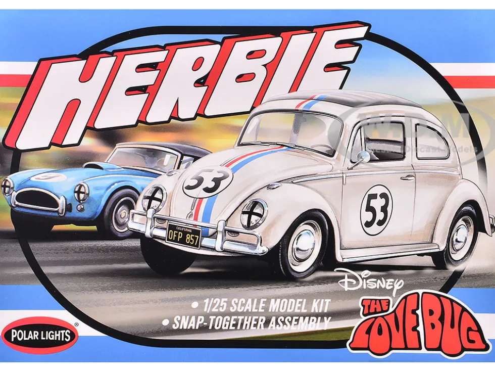 Skill 2 Model Kit Volkswagen Beetle Herbie "The Love Bug" (1969) Movie 1/25 Scale Model by Polar Lights