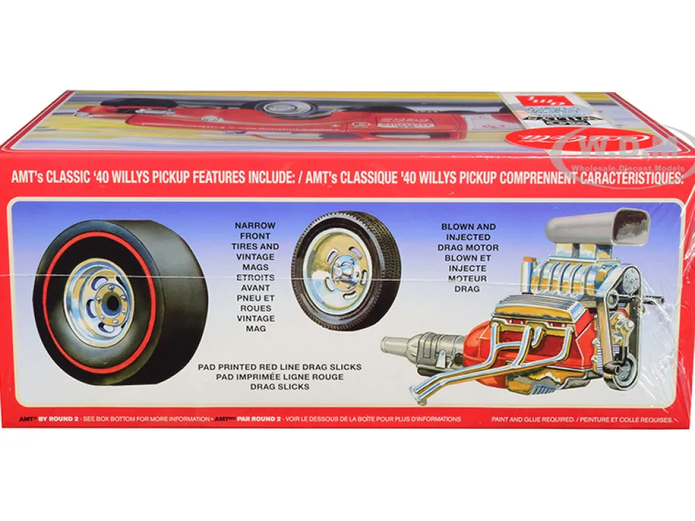 Skill 3 Model Kit 1940 Willys Gasser Pickup Truck Coca Cola 1/25 Scale Model AMT AMT1145 M