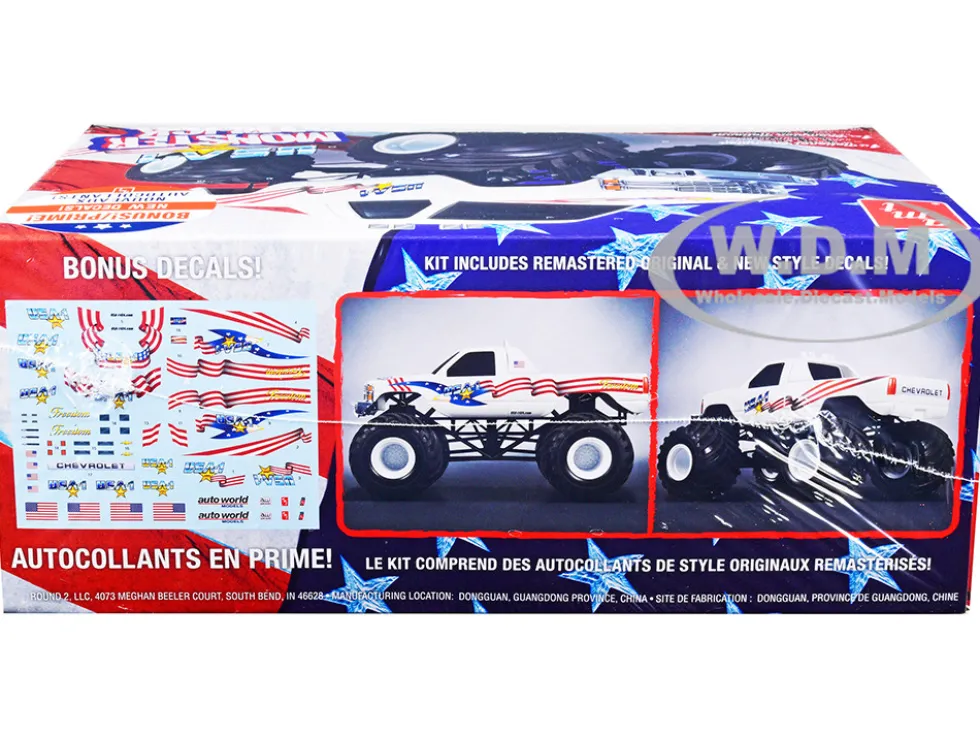 Skill 1 Snap Model Kit Chevrolet Silverado USA-1 Monster Truck 1/32 Scale Model AMT AMT1351M
