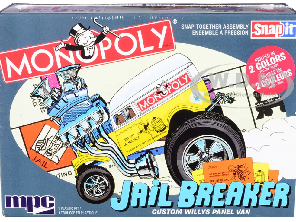 Skill 1 Snap Model Kit Custom Willys Panel Van Jail Breaker Monopoly 1/25 Scale Model MPC MPC946 M