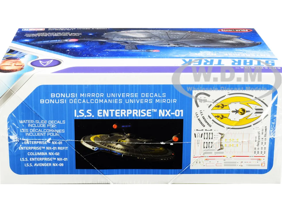 Skill 2 Snap Model Kit Enterprise NX-01 Starship Star Trek Enterprise 2001-2005 TV Series 1/1000 Scale Model Polar Lights POL966M