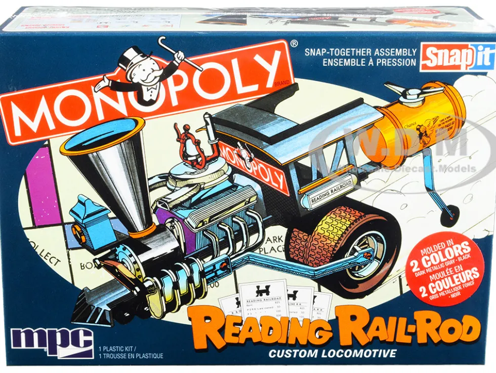 Skill 1 Snap Model Kit Reading Rail Rod Custom Locomotive Monopoly 1/25 Scale Model MPC MPC945M
